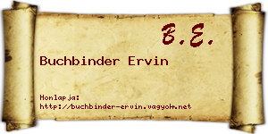 Buchbinder Ervin névjegykártya